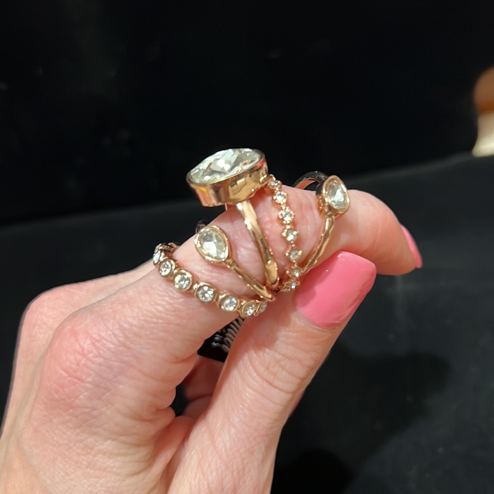 Premier designs - “sienna” rose gold ring set size 7